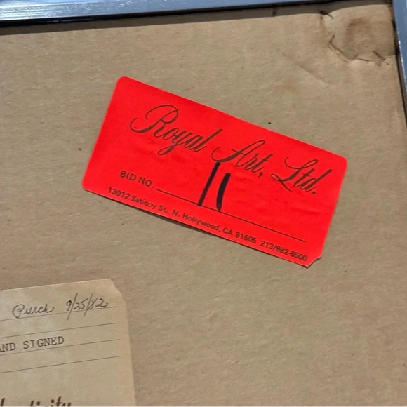 Cathe Physico signed Lithograph Bath Time 1980s Framed Matted - Picture 7 of 8